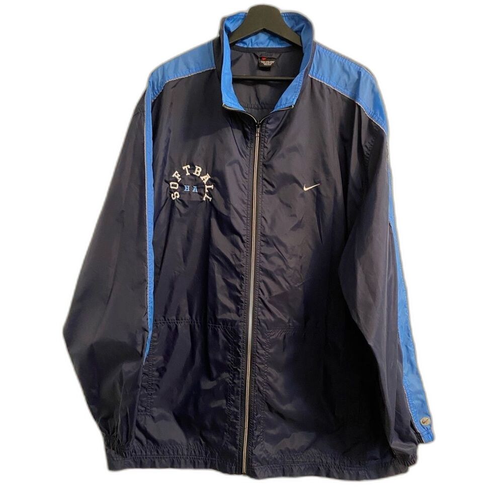 Nike XXL 2X Blue Windbreaker Athletic Softball Jacket